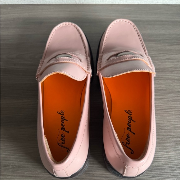 Never worn-Free People Pink Slip-On Loafers - Picture 2 of 5